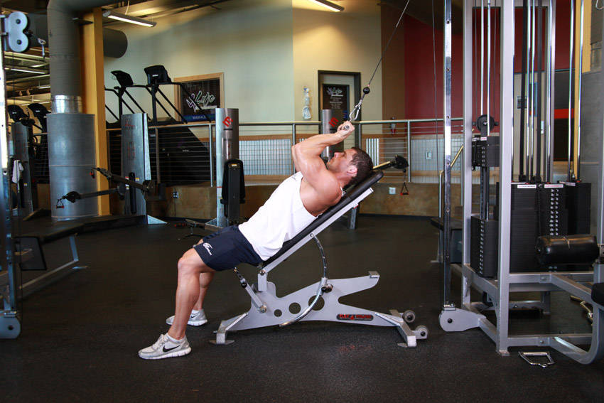 How to perform the Cable Incline Triceps Extension exercise