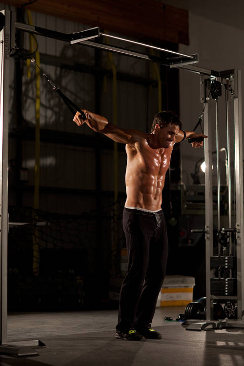 How to perform the Cable Iron Cross exercise