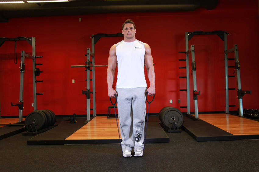 How to perform the Calf Raises - With Bands exercise
