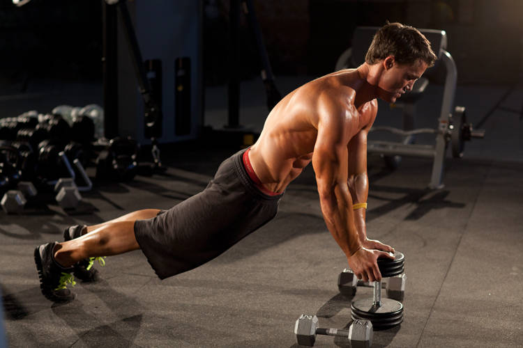 How to perform the Close-Grip Push-Up off of a Dumbbell exercise