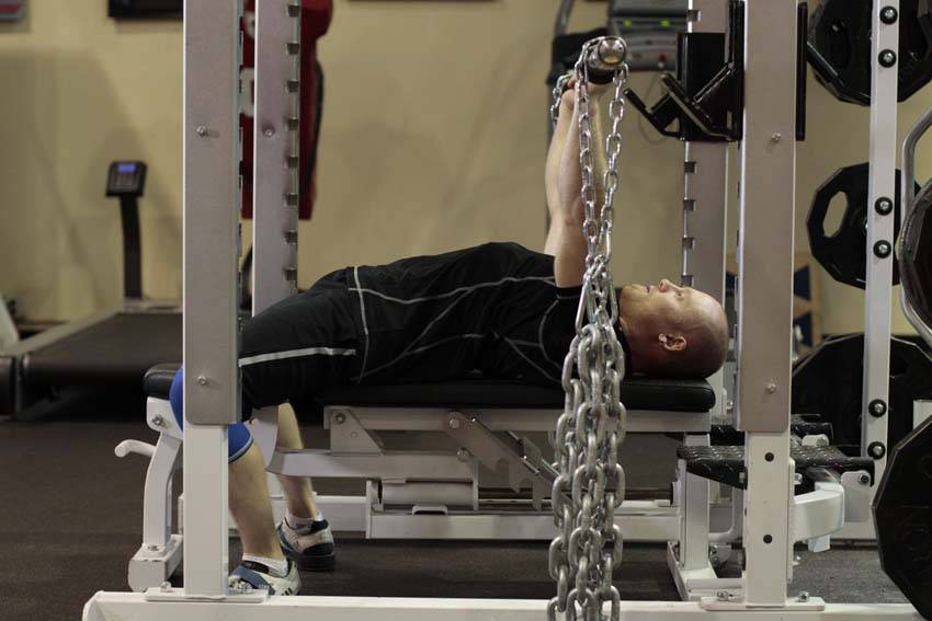 How to perform the Bench Press with Chains exercise