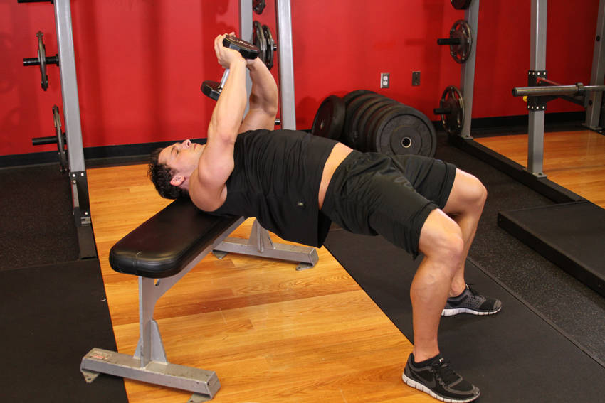 How to perform the Bent-Arm Dumbbell Pullover exercise