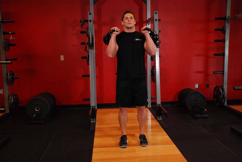 How to perform the Double Kettlebell Jerk exercise