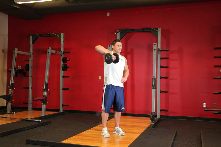 How to perform the Dumbbell One-Arm Upright Row exercise