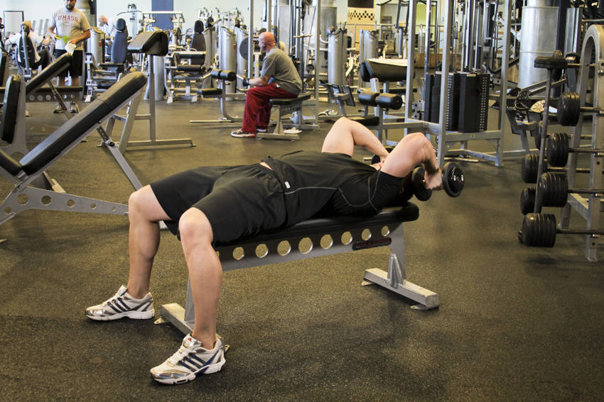 How to perform the Dumbbell Tricep Extension -Pronated Grip exercise