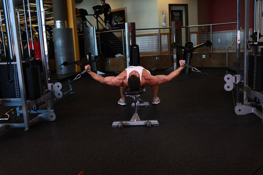 How to perform the Flat Bench Cable Flyes exercise