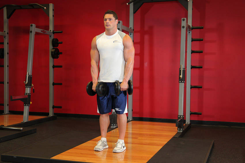How to perform the Front Two-Dumbbell Raise exercise