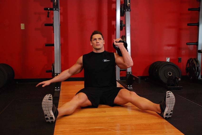 How to perform the Kettlebell Seated Press exercise