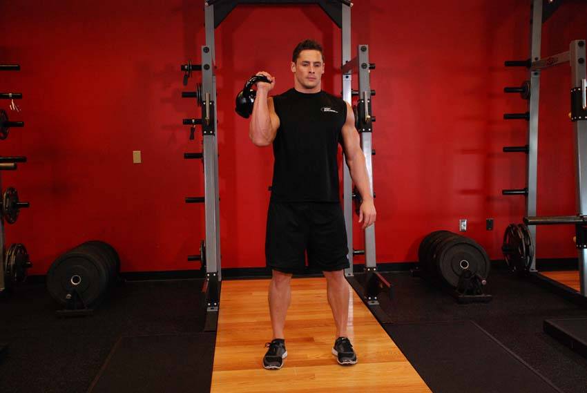 How to perform the One-Arm Kettlebell Split Jerk exercise