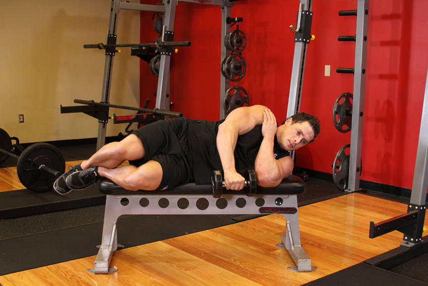 How to perform the Lying One-Arm Lateral Raise exercise
