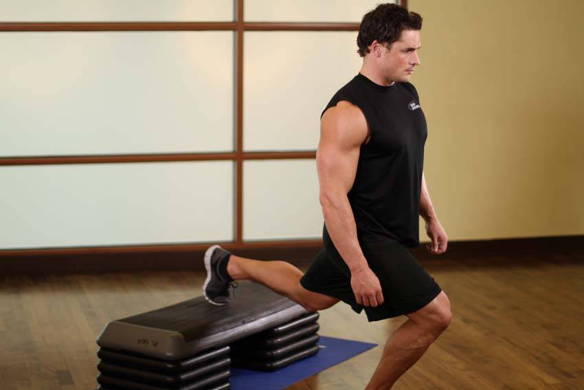 How to perform the Standing Elevated Quad Stretch exercise