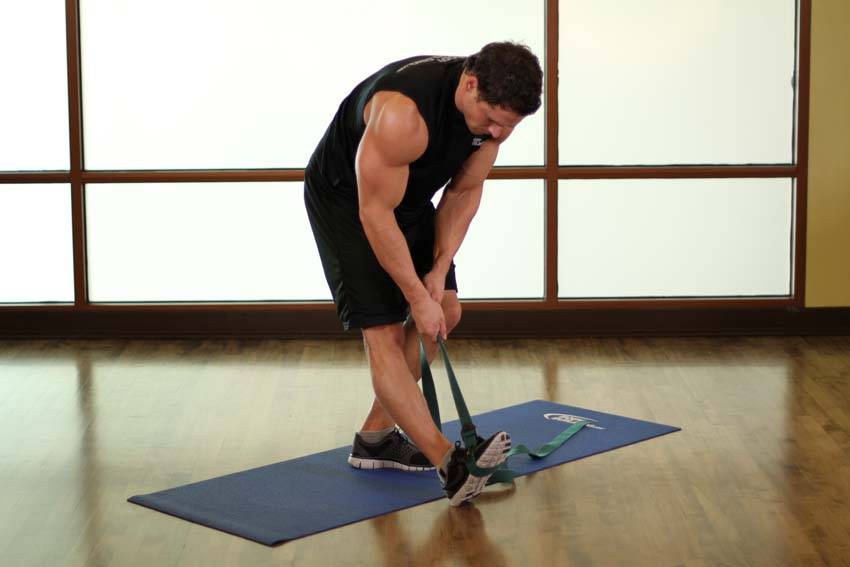 How to perform the Standing Hamstring and Calf Stretch exercise