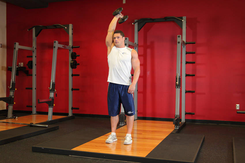 How to perform the Standing One-Arm Dumbbell Triceps Extension exercise