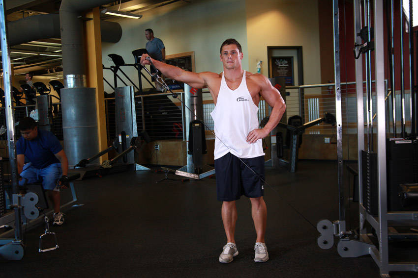 How to perform the Standing Low-Pulley Deltoid Raise exercise