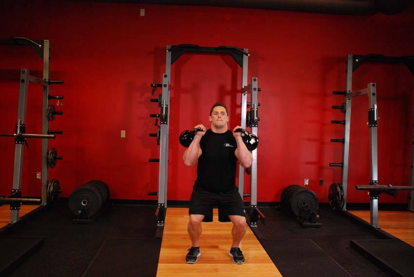 How to perform the Two-Arm Kettlebell Jerk exercise